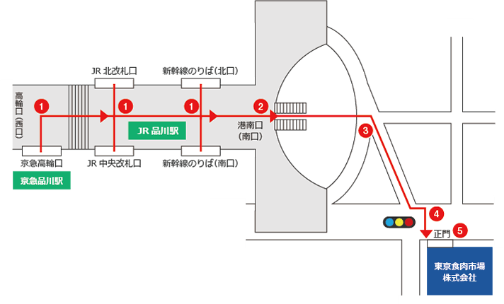 品川駅からのアクセス図